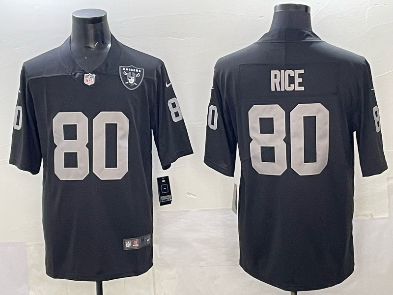 Men Oakland Raiders #80 Rice black Nike Limited 2025 NFL Jersey 002